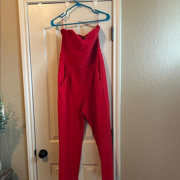 Express Vibrant Red Jumpsuit - Picture 1 of 6